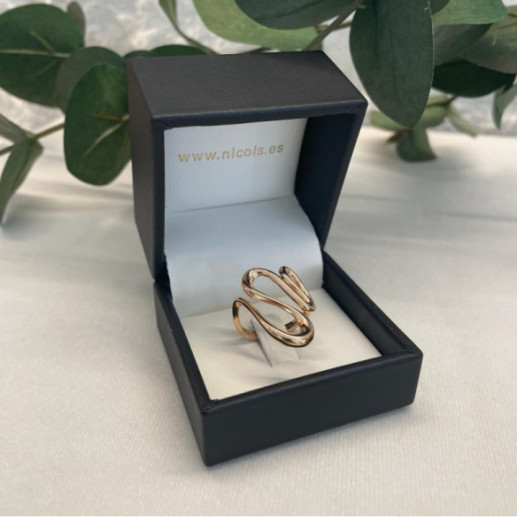 Anillo Oro Basic Gold Latigo Cuatro Ondas - LES ANNEAUX 2