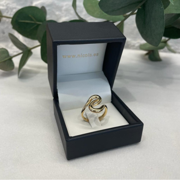 Anillo Oro Basic Gold Latigo Dos Ondas Cruzada - Anillos de Oro Sin Piedras
