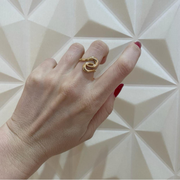 Anillo Oro Basic Gold Latigo Dos Ondas Cruzada - Anillos de Oro Sin Piedras
