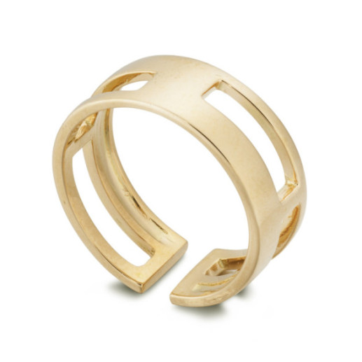 Goldener Ring Basic Gold Pulgar 4 Bone Square - Goldene Ringe ohne Steine