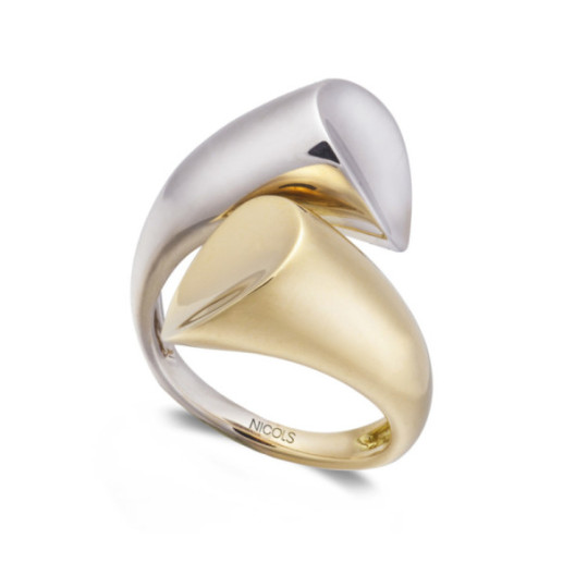 Ring Ihr und ich Maxi Gelb Gold und Weiß - Goldene Ringe ohne Steine