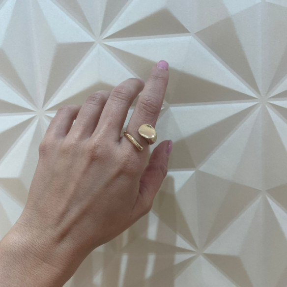 Anillo Oro Amarillo Tu Y Yo Látigo - Anillos de Oro Sin Piedras