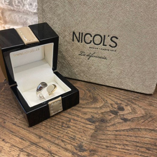 Anillo Tu Y Yo Midi Oro Amarillo Y Blanco - Bagues d'or sans pierres 2