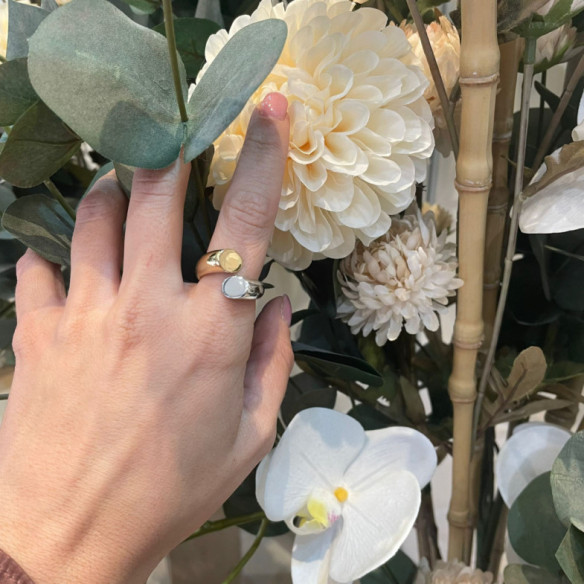 Anillo Tu Y Yo Midi Oro Amarillo Y Blanco - Anelli d'oro senza pietre