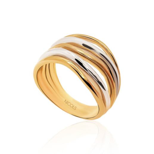 Minimalist Gold Ring 5 Wavy Bands - Rings