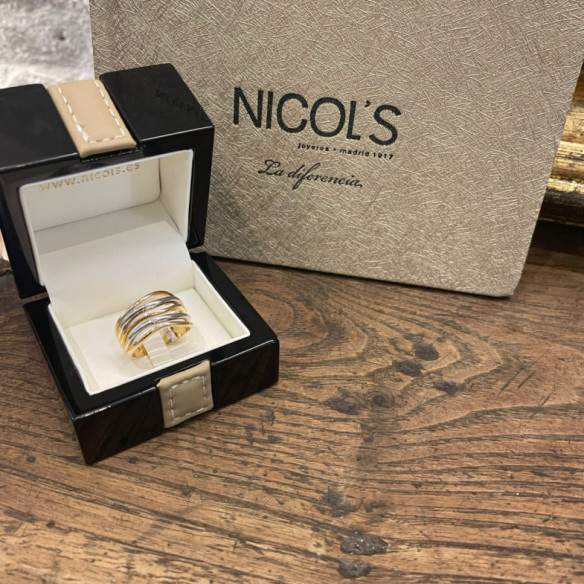 Anillo Oro Minimalista 5 Bandas onduladas - ANILLOS
