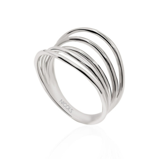 Anillo Oro Minimalista 5 Lineas Onduladas - Anelli d'oro senza pietre