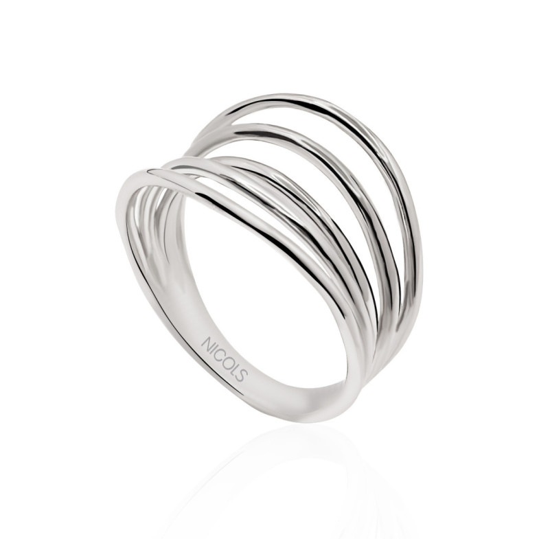 Anillo Oro Minimalista 5 Lineas Onduladas - Anéis de ouro sem pedras