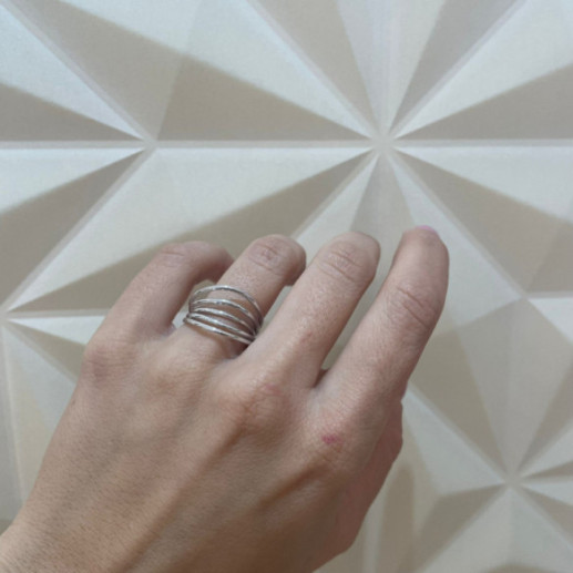Minimalist Gold Ring 5  Wavy Lines - Golden rings without stones 2