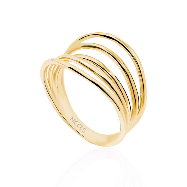 Anillo Oro Minimalista 5 Lineas onduladas - Anillos de Oro Sin Piedras