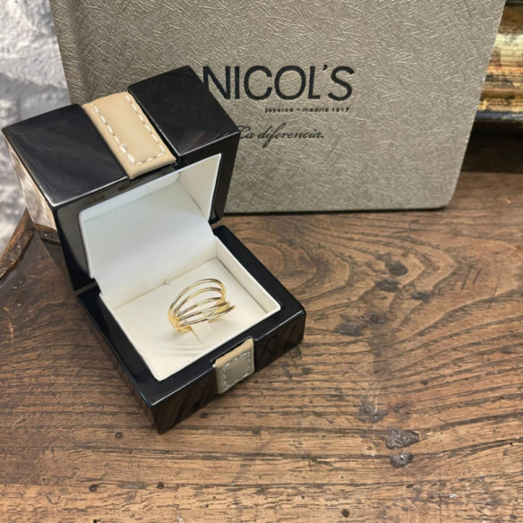Anillo Oro Minimalista 5 Lineas onduladas - Anillos de Oro Sin Piedras