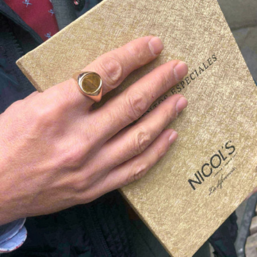 Sello Oro Rosa Oval Grabable - Anillos de Hombre Sellos