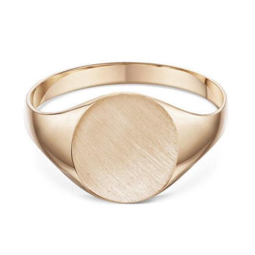 Sello Oro Rosa Mate Redondo Clasico - Anillos de Hombre Sellos