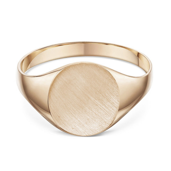 Sello Oro Rosa Mate Redondo Clasico - Anillos de Hombre Sellos
