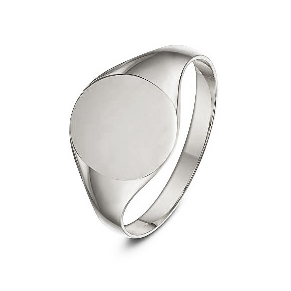 Vintage White Gold Seal Round - Man rings stamps