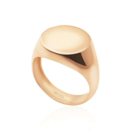 Sello Oro Rosa Mujer Redondo Vintage - Anillos Oro Rosa