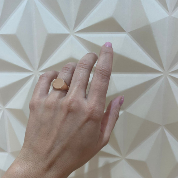 Rose Gold Seal Woman Round Vintage - Pink Gold Rings