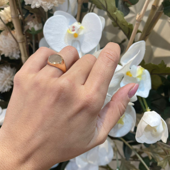 Sello Oro Rosa Mujer Redondo Vintage - Roses Rings Gold