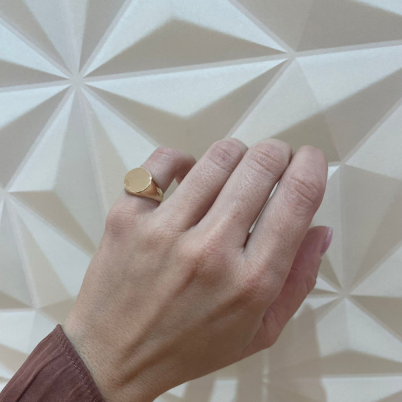 Anillo Sello Oro Amarillo Redondo Vintage - diseños actuales