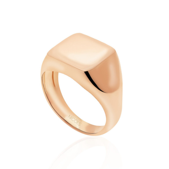 Sello Oro Rosa Mujer Cuadrado Vintage - Anelli d'oro rose