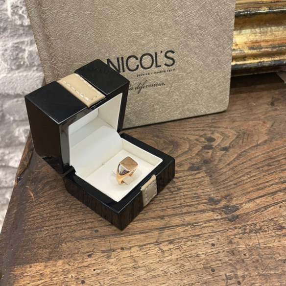 Sello Oro Rosa Mujer Cuadrado Vintage - Anelli d'oro rose