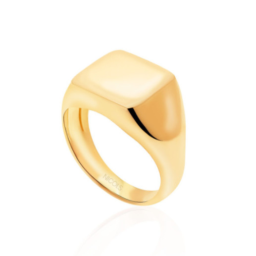 Sello Oro Amarillo Mujer Cuadrado Vintage - disegni attuali
