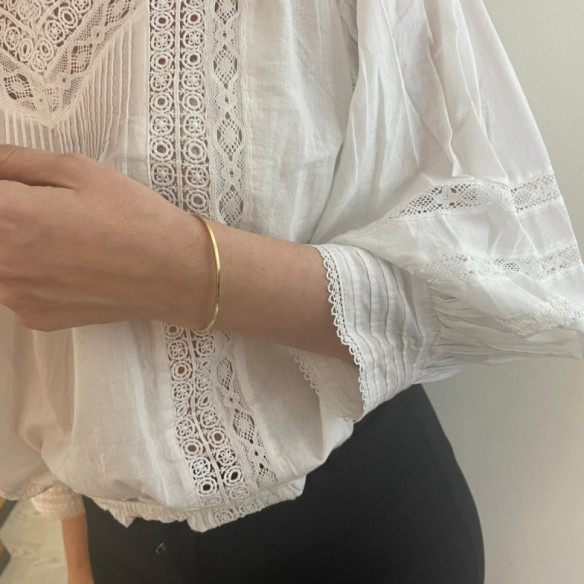 Pulsera Tubo Cuadrado Oro Amarillo - Brazaletes de Oro