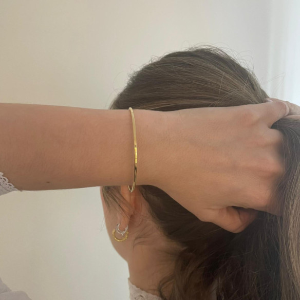 Pulsera Tubo Cuadrado Oro Amarillo - Brazaletes de Oro