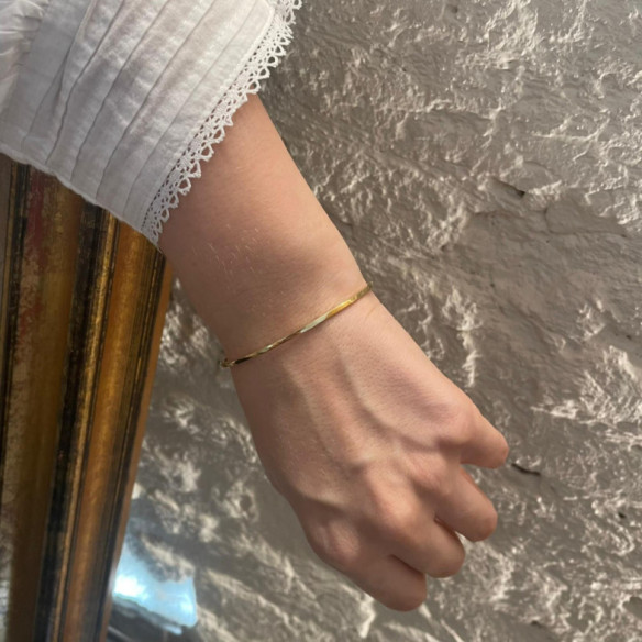 Pulsera Tubo Cuadrado Oro Rosa - Braccialetti d'oro
