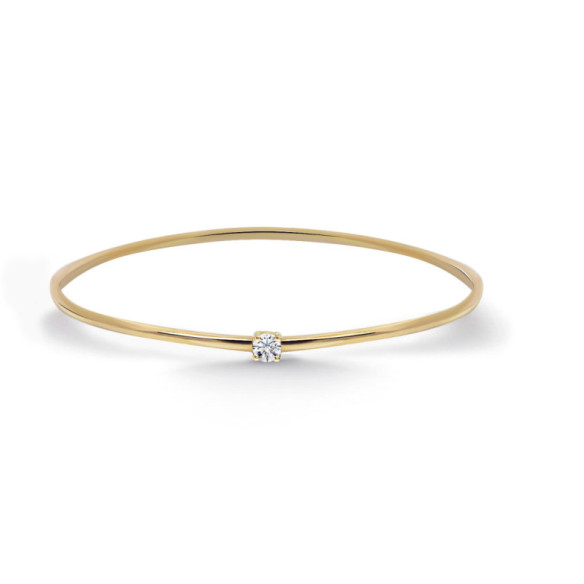 Bracelet Tube Round Yellow Gold  1 Diamond Eloise - Gold bracelets