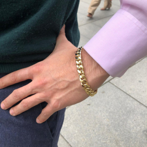 Bracciale a maglie cubane in oro 18 carati da 10 mm - Gioielli uomo 2