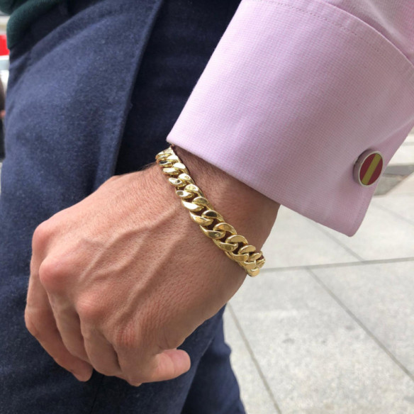 Bracciale in oro 18K Eslabon Cubano 12Mm - Gioielli uomo
