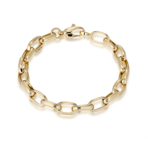 Pulsera Oro 18K Eslabon Gallon 13X7 18Cm - PULSERAS