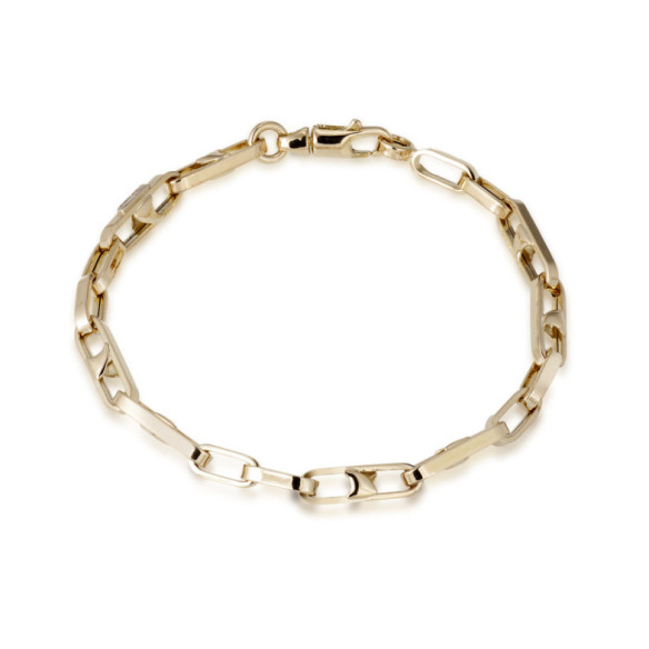 18-karätiges Goldbarren-Gliederarmband, 18 cm - Goldene Armbänder ohne Steine