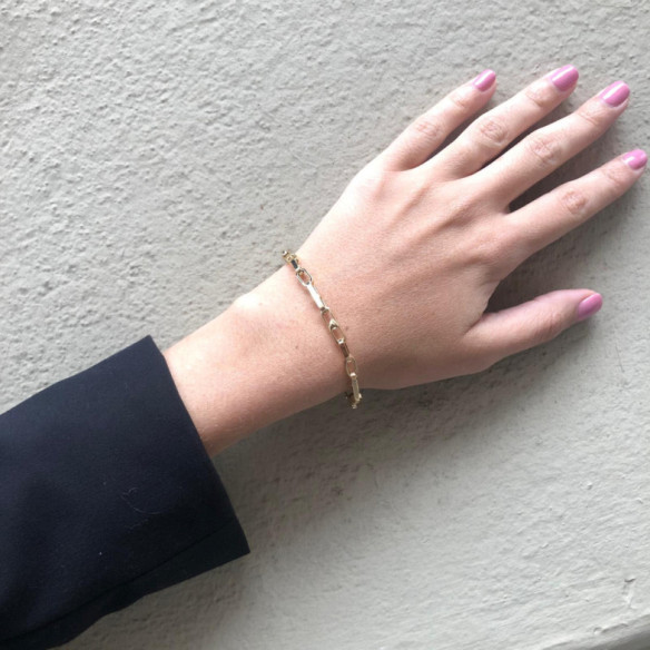 18-karätiges Goldbarren-Gliederarmband, 18 cm - Goldene Armbänder ohne Steine