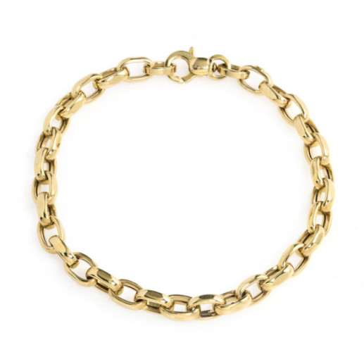 18K Gold Bracelet Straight Link 9X6 - Jewels of Man