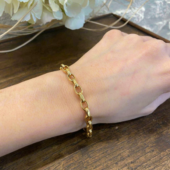 Gerades Gliederarmband aus 18-karätigem Gold, 9 x 6 cm - Mannschmuck