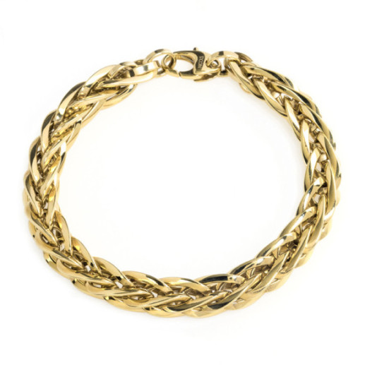 Pulsera Oro 18K Eslabon Trenza - Pulseras de Oro Sin Piedras