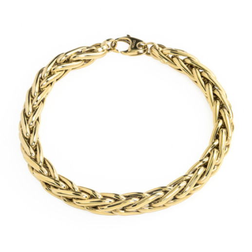 Pulsera Oro 18K Eslabon Trenza Tubo 6Mm - PULSERAS