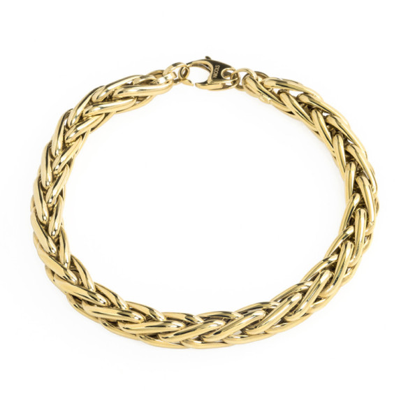 18K Gold Bracelet Link Braid Tube 6Mm - BRACELETS