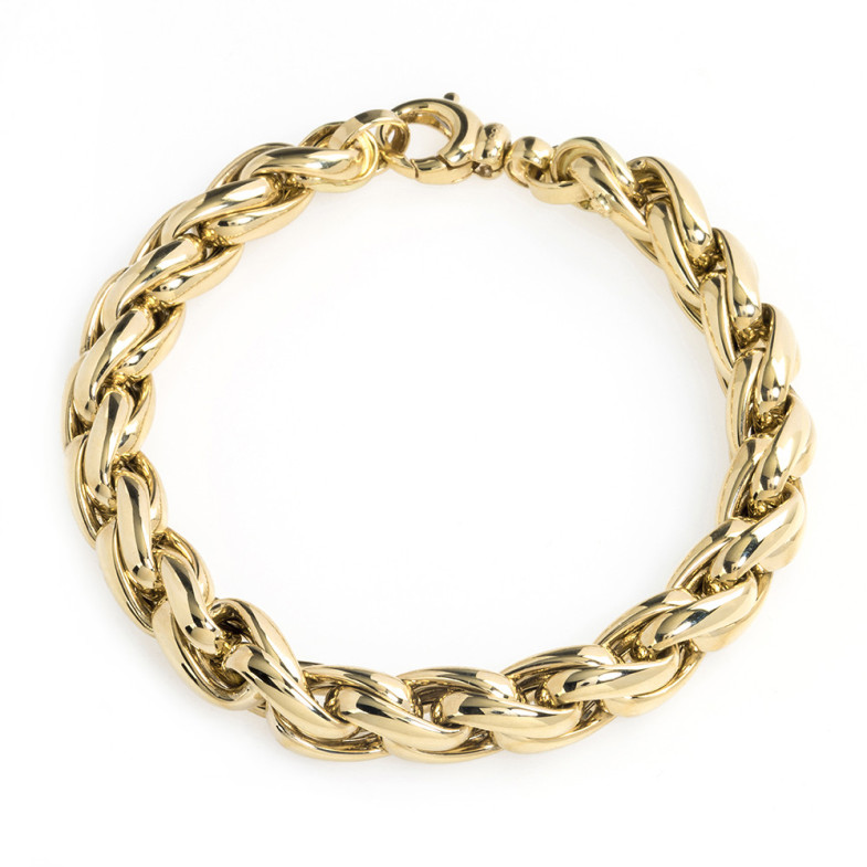 Bracciale in oro 18K Eslabon Trenza Tube 8Mm - Braccialetti dorati senza pietre