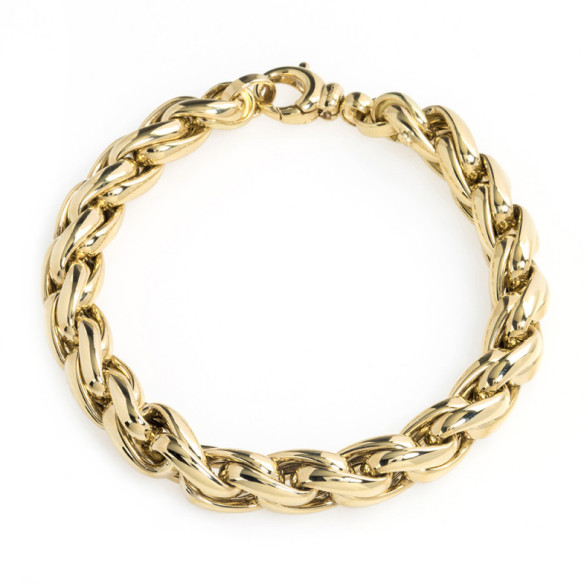 18-karätiges Gold-Rohrgeflecht-Gliederarmband, 8 mm - Goldene Armbänder ohne Steine