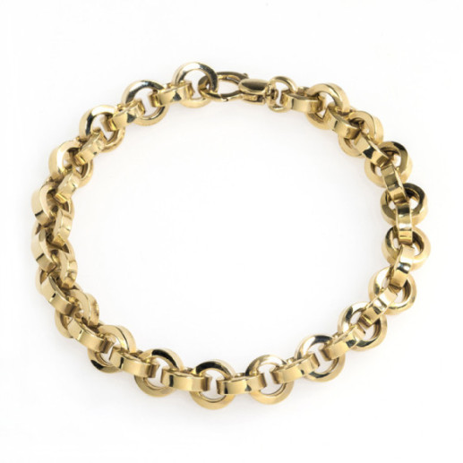 Pulsera Oro 18K Eslabon Recto 8.5Mm - Pulseras de Oro Sin Piedras