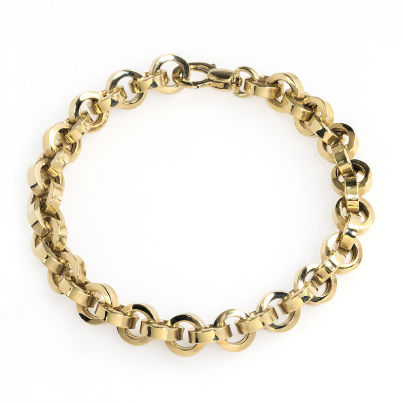 Pulsera Oro 18K Eslabon Recto 8.5Mm - Pulseras de Oro Sin Piedras
