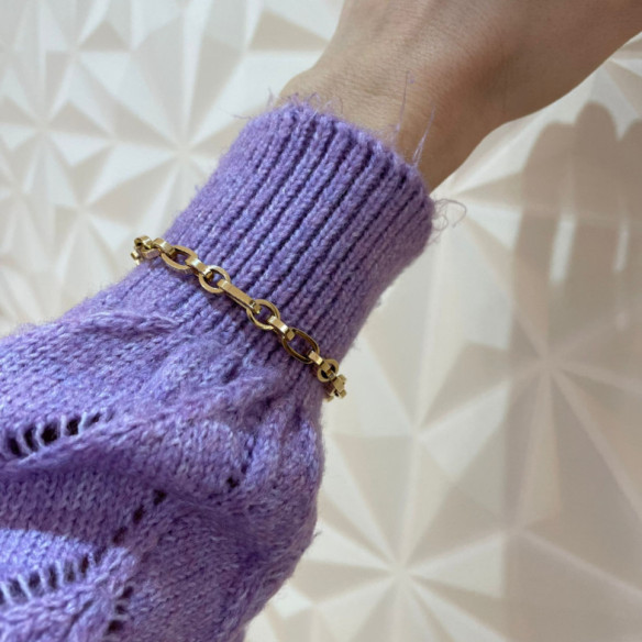 18K Gold Forsada Oval Daily Bracelet - Golden bracelets without stones