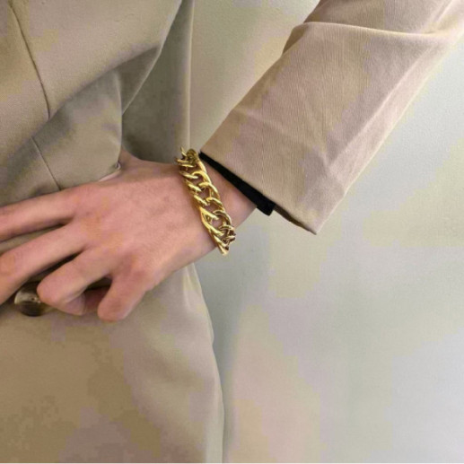 Pulsera Oro Serpiente Plana Grande - PULSERAS 2
