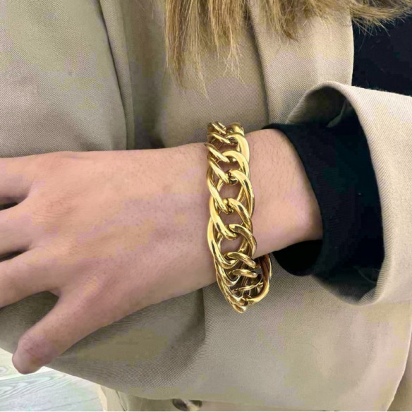Braccialetto in oro grande serpente piatto - BRACCIALI