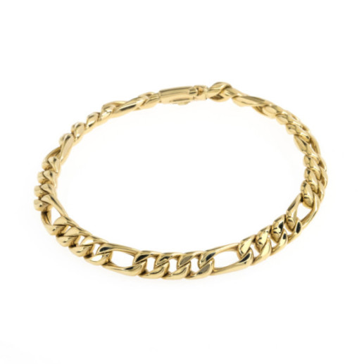 18K Gold Flat Curved Bracelet 6Mm - BRACELETS