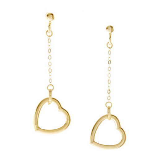 Pendientes De Oro Corazones Amor Libre - lang