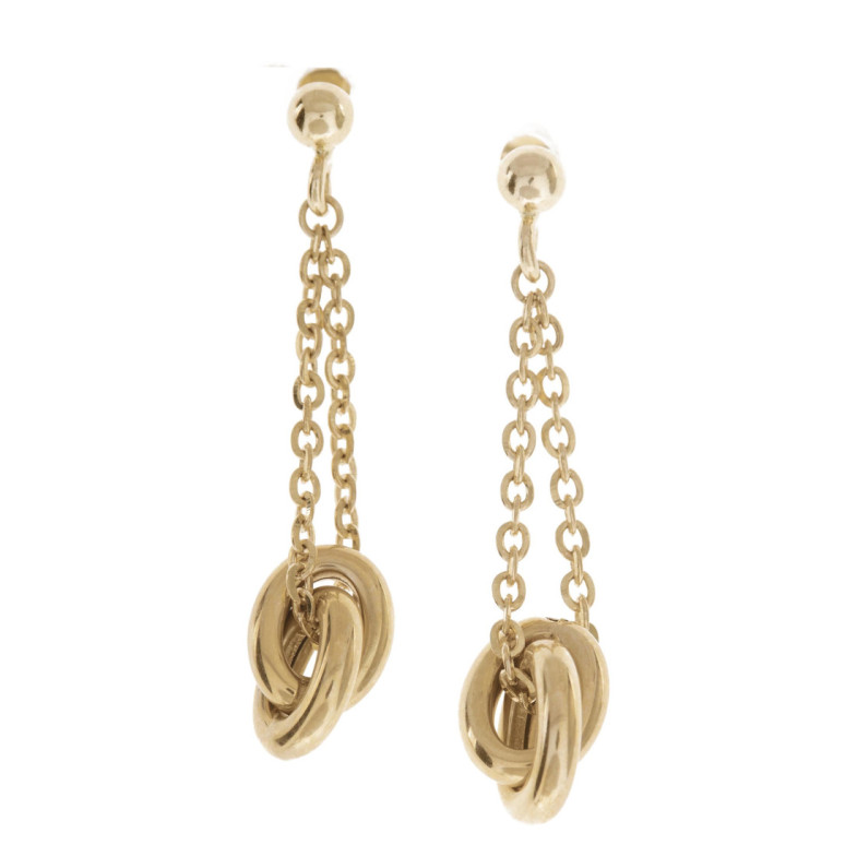 FREE LOVE Double Circle Gold Earrings - Long